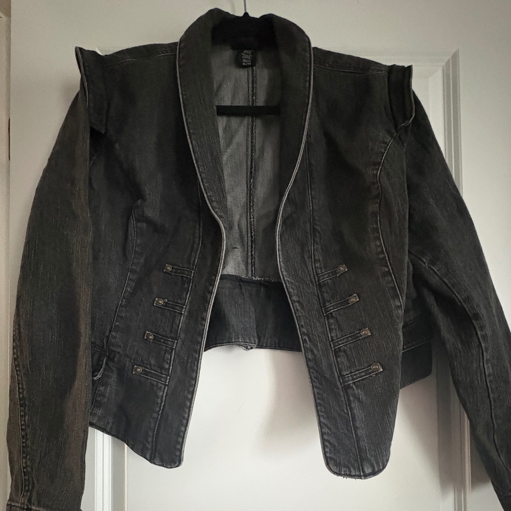 Apostrophe black washed denim jacket - Picture 1 of 3